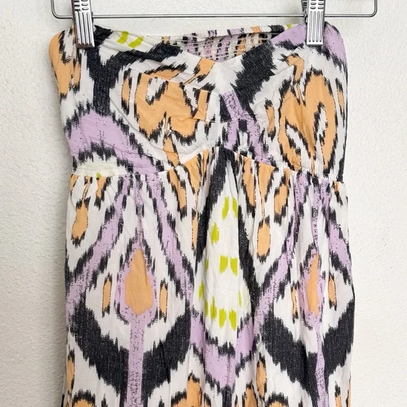 Free People Mojave Aztec Strapless Tie Smocked Open Back Maxi Dress - Picture 5 of 11